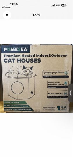 Pomesea Premium Heated Indoor & Outdoor Cat House