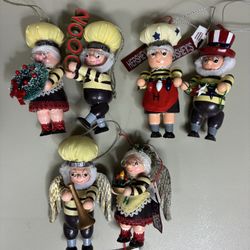 Vintage Hershey's Chocolate Elf Baker Christmas Ornaments Lot of 6 Kurt Adler
