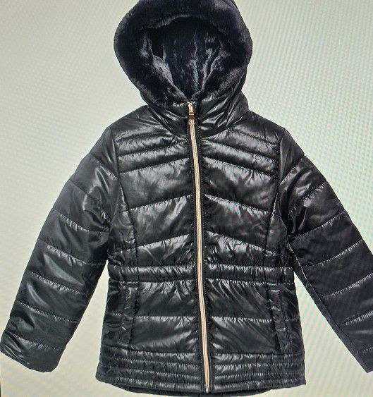 Arctic Quest Little Girl Midweight Cozy Lined Puffer Jacket Insulated Size 4 New