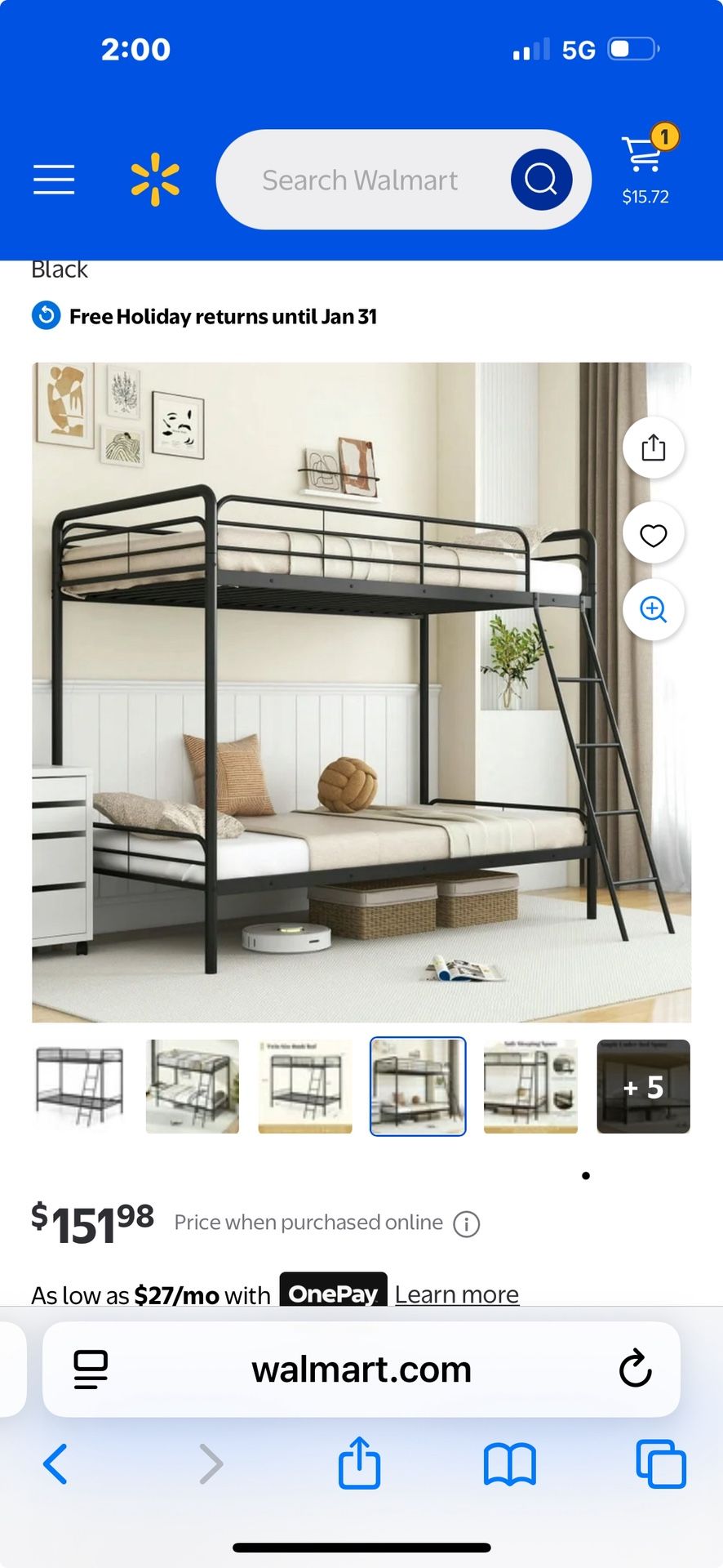 Metal Twin Bunk Bed / Taken Down / Great Shape