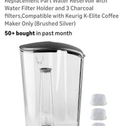 Replacement Part Water Reservoir with Water Filter Holder and 3 Charcoal filters,Compatible with Keurig K-Elite Coffee Maker Only (Brushed Silver)
50+