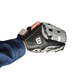 Wilson Elite Black Gray Softball Glove Size A2444 Right Throwing Hand Leather genuine in excellent pre-owned condition with minor wear as pictured 