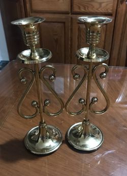 Brass candle holders