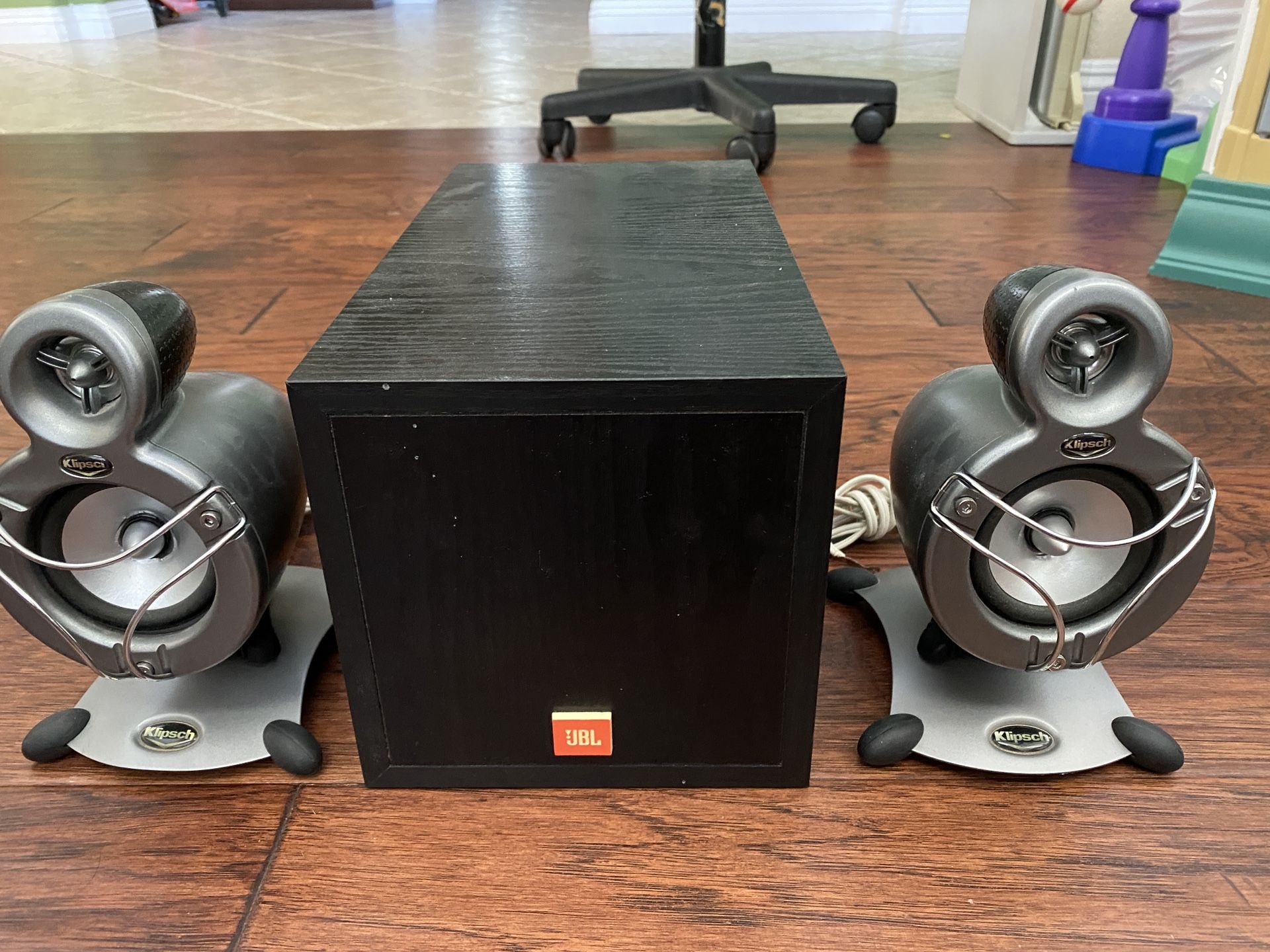 JBL Subwoofer with Klipsch Satellite Speakers