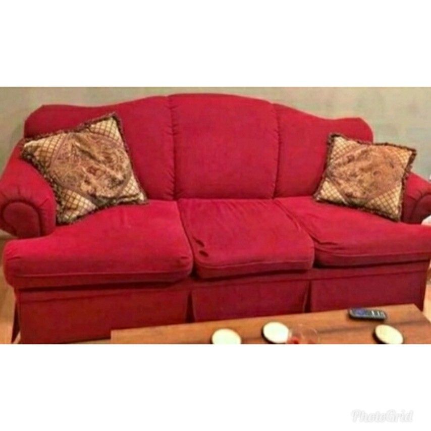 Gorgeous cherry red sofa couch 3 seater