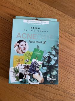New K-Beauty Acne-Treating & Hydrating Mask Set (Buy 5, Get 1 Free – Total of 6 Sheets)  Brand new, unopened Saplaya Korean sheet mask set, including 