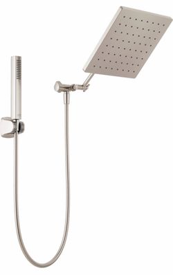 Delta Faucet 10-inch Raincan Shower Head and Hand Held Shower Combo, Brushed Nickel Square Shower Head, Rainfall Shower Head, Hand Shower, 1.75 GPM Fl