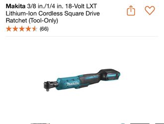 Tool Only: Makita 18v 3/8 & 1/4 Drive Ratchet XRW01Z