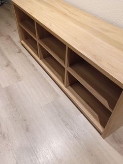 Low Wood TV Stand with Open Shelves