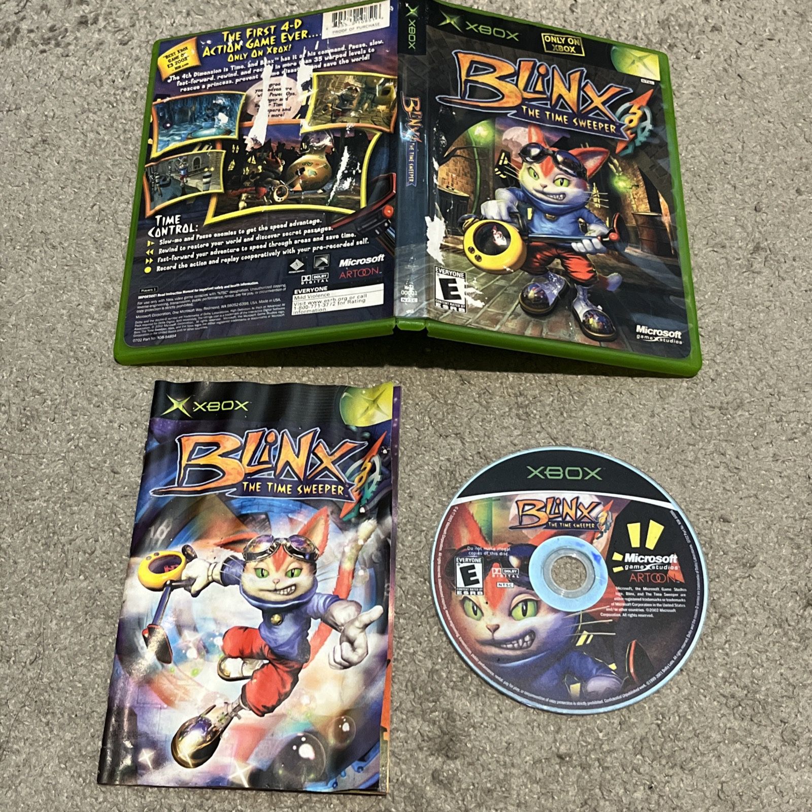 Blinx The Time Sweeper Microsoft Xbox Complete CIB w/ Manual Tested READ