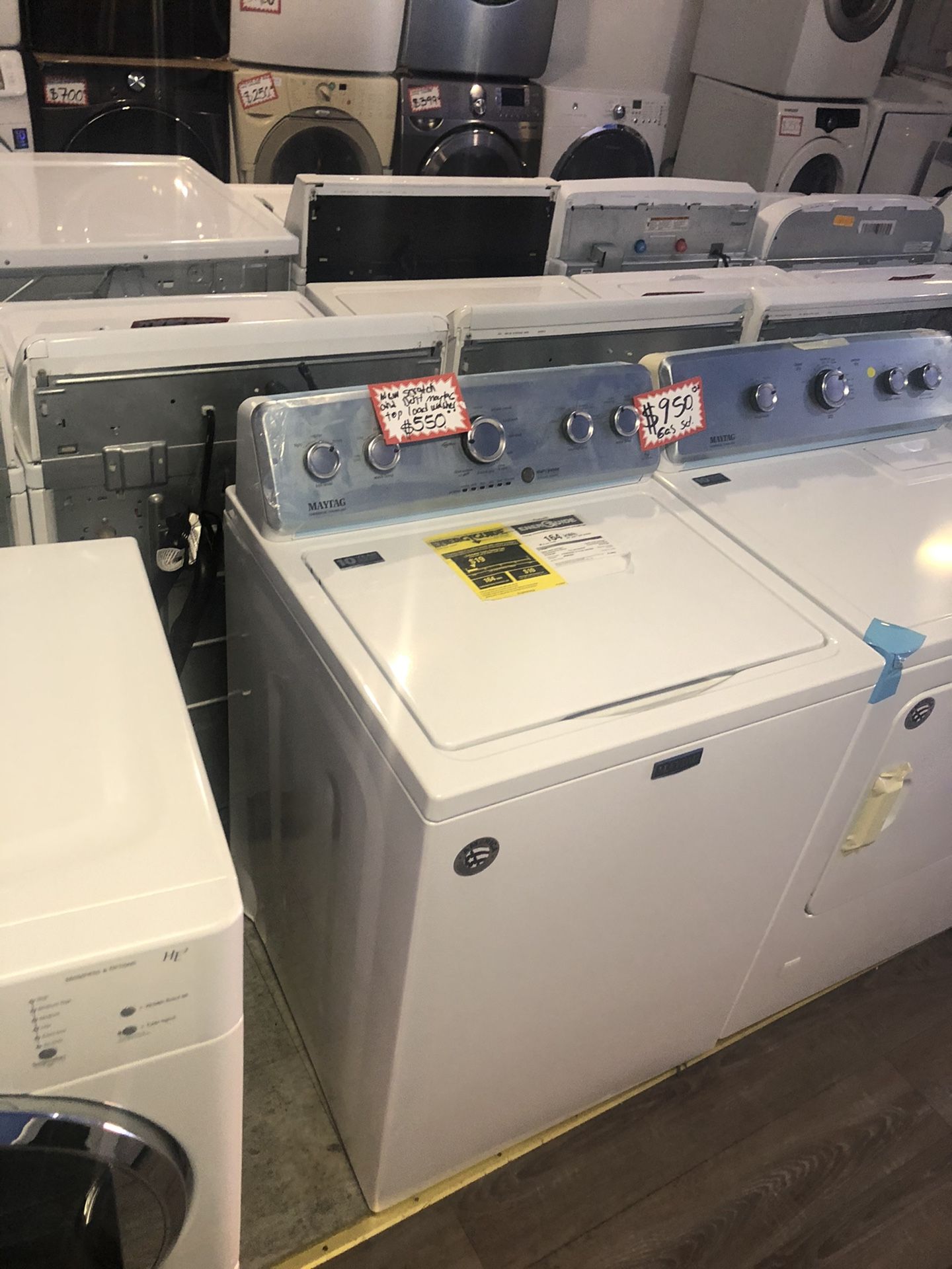 NEW SCRATCH AND DENT MAYTAG TOP LOAD WASHER WITH WARRANTY