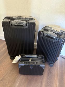 3-Piece Hard Shell Luggage Set Black
