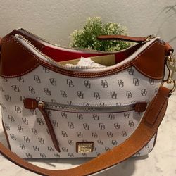Rooney & Bourke Leather Logo Hobo Shoulder Bag