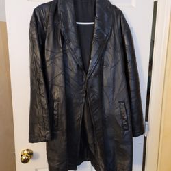 Black Leather Jacket With Belt