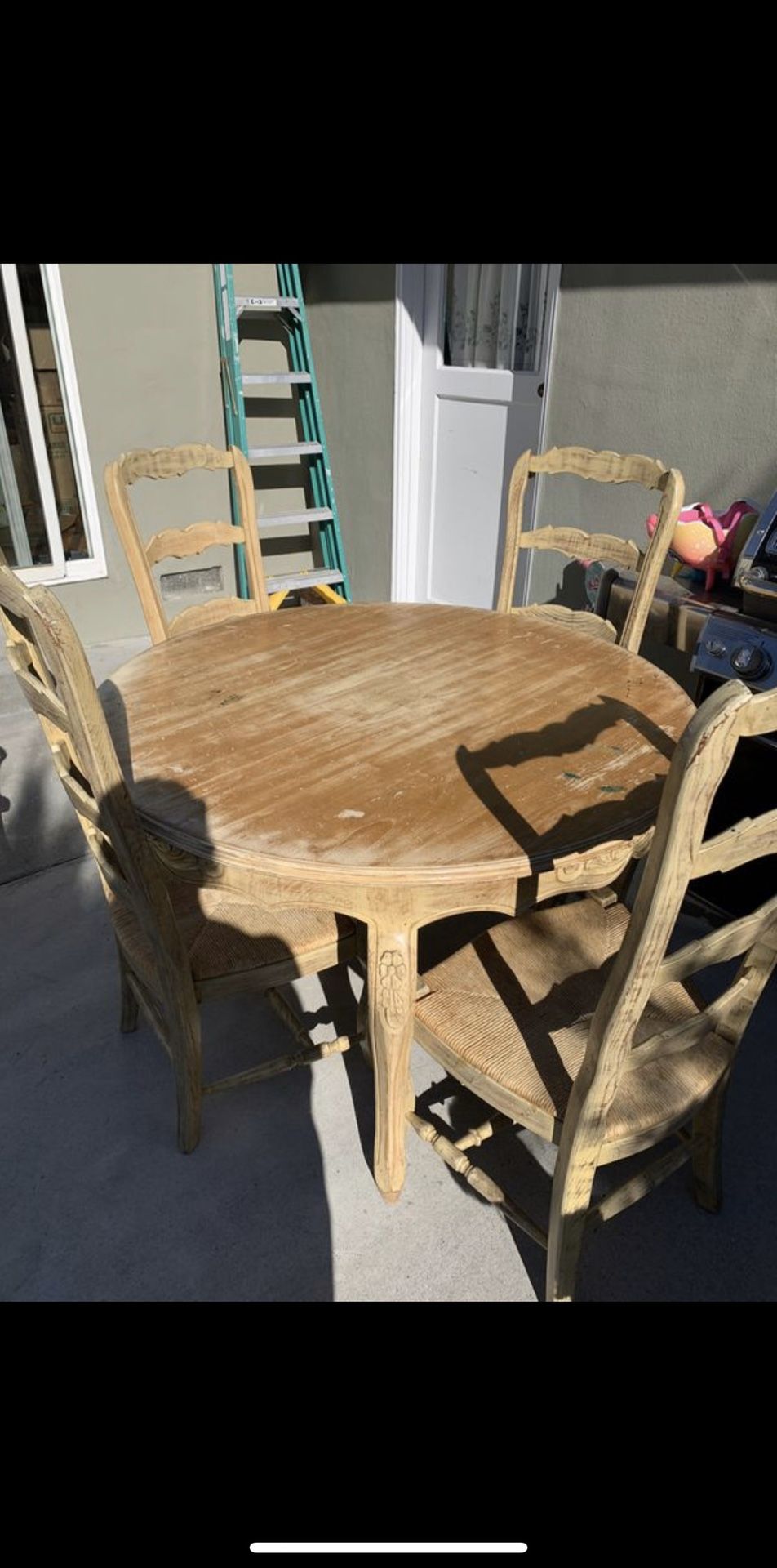 Free solid wood kitchen table and 4 chairs