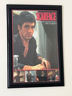 Vintage Scarface Scorpion poster framed