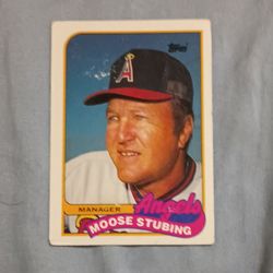 Angels Manager Moose Stubbing Card.