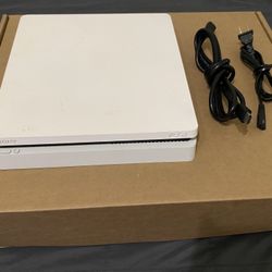 Sony Playstation 4 Ps4 Slim White Console HDMI & Power Cord, Fully Functional adult owned. Please read info check out photos.