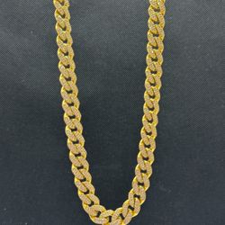 10k gold monaco chain with stones