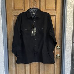 LEVI'S Strauss Button Up Jacket Overcoat Mens Cotton Poly Lined Black XL