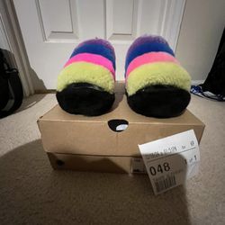 Slides UGG Yeah Sheepskin Slingback Sandal  in Taffy Pink Multi Size 6