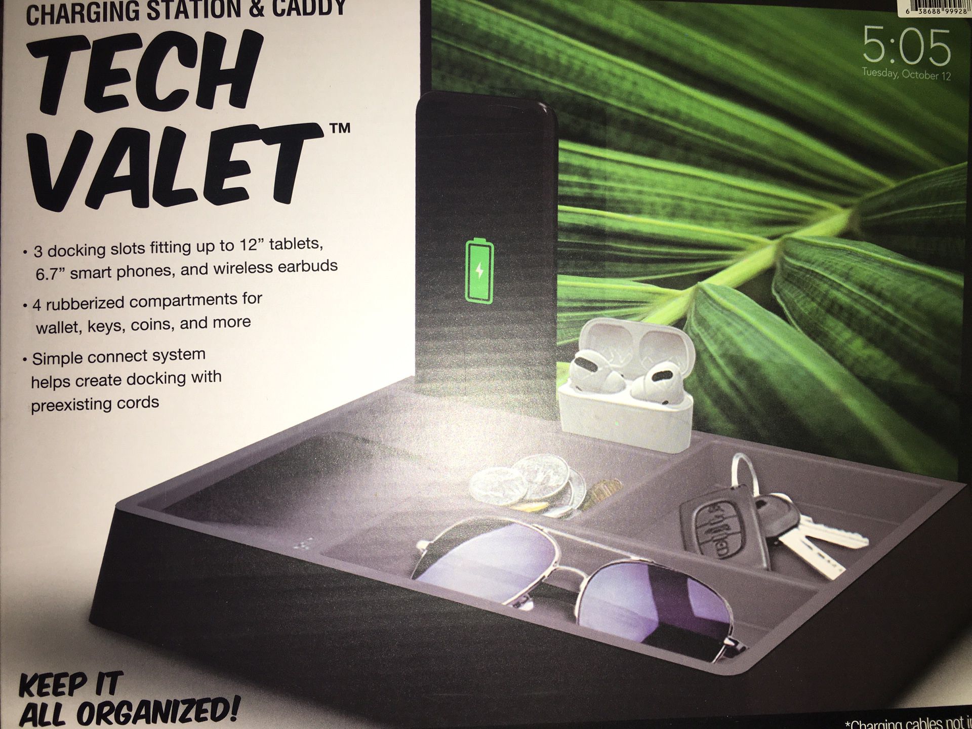 Charging Station Tech Valet Keep It All Organized Brand New 