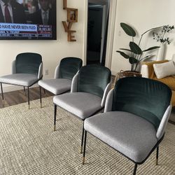 Homary Chairs Excellent Condition green Suede 