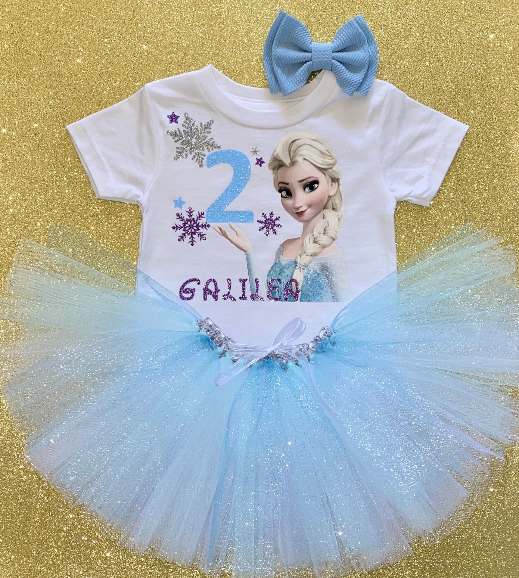 Personalized Frozen Elsa 2nd Birthday Outfit 2T/3T