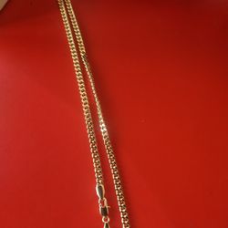 18" Gold Plated 925 SILVER Mirror Cut 