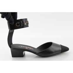 Chanel Lambskin and Grosgrain Reinforced Toe Pumps