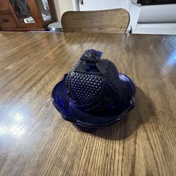 Vintage Cobalt Blue Butter Dish