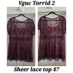 Torrid sheer top size 2