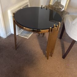 Gold black side end tables