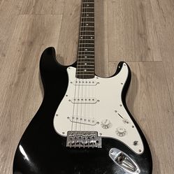 Strat Style Electric Guitar – Black – Fresh Setup – Plays Great