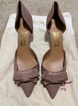 Salvatore Ferragamo designer leather pointy toe heel pumps shoes size 10