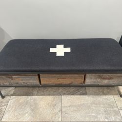 Industrial Farmhouse Storage Bench – $110