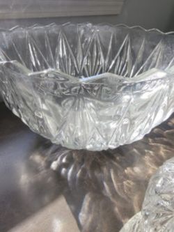 Antique Hazel Atlas Large Crystal Bowl 