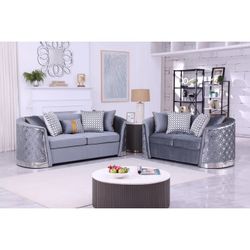 B3800 Athena Grey Sofa & Loveseat 😊😊