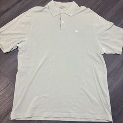Burberry London Golf Polo Mens Size 2XL Plaid Shirt Light Green Short Sleeve