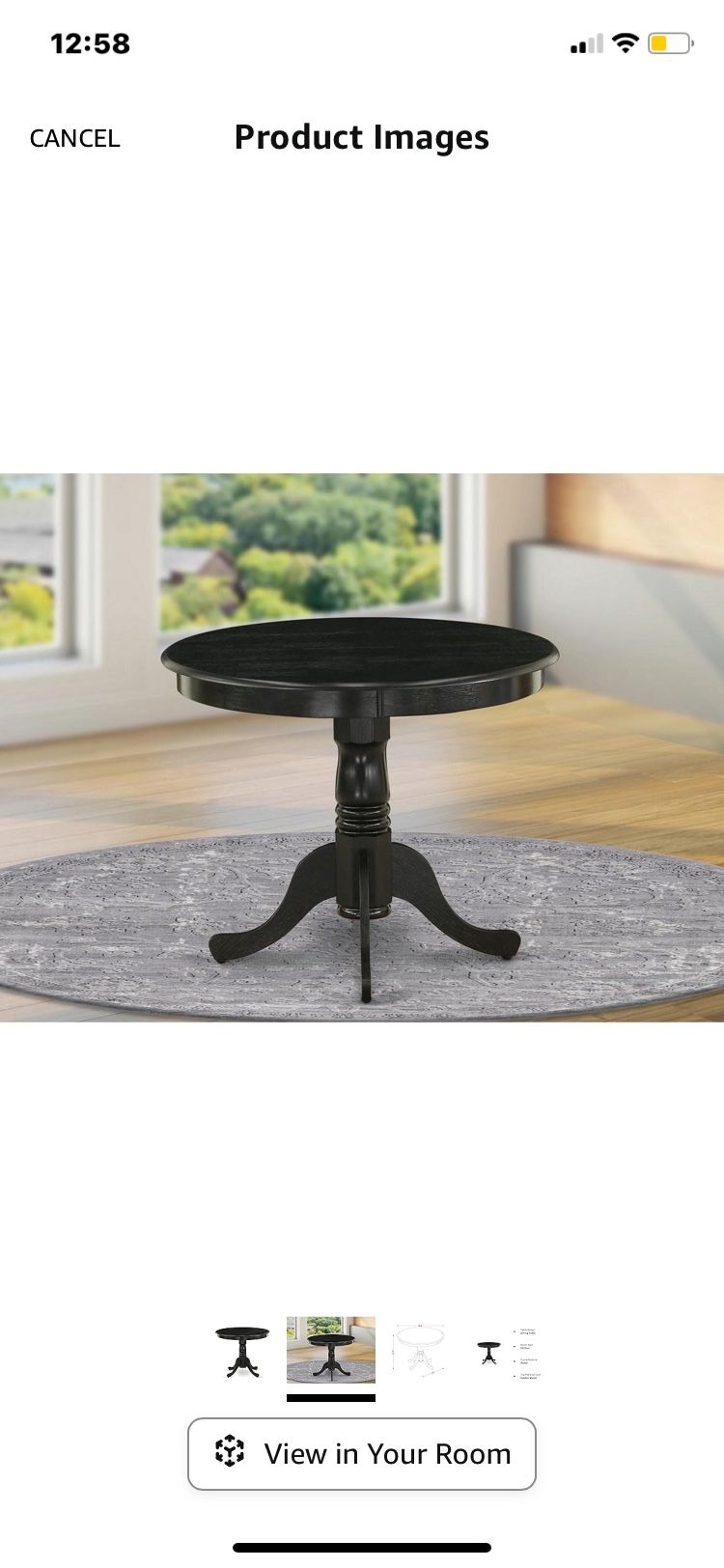 Round Black Dining Table