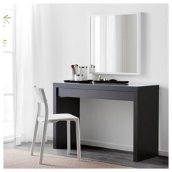 Black Malm Desk Makeup Vanity Table IKEA 