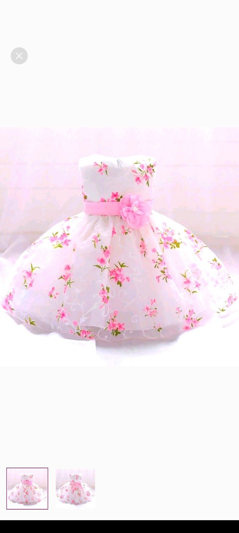 White Dress With Pink Flowers