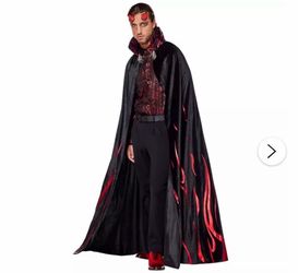 Adult Gothic Devil Flames Cape with accessories included