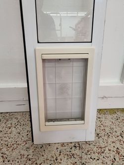 Tall White Pet Door Insert for Sliding Glass Door – Adjustable Patio Door Panel