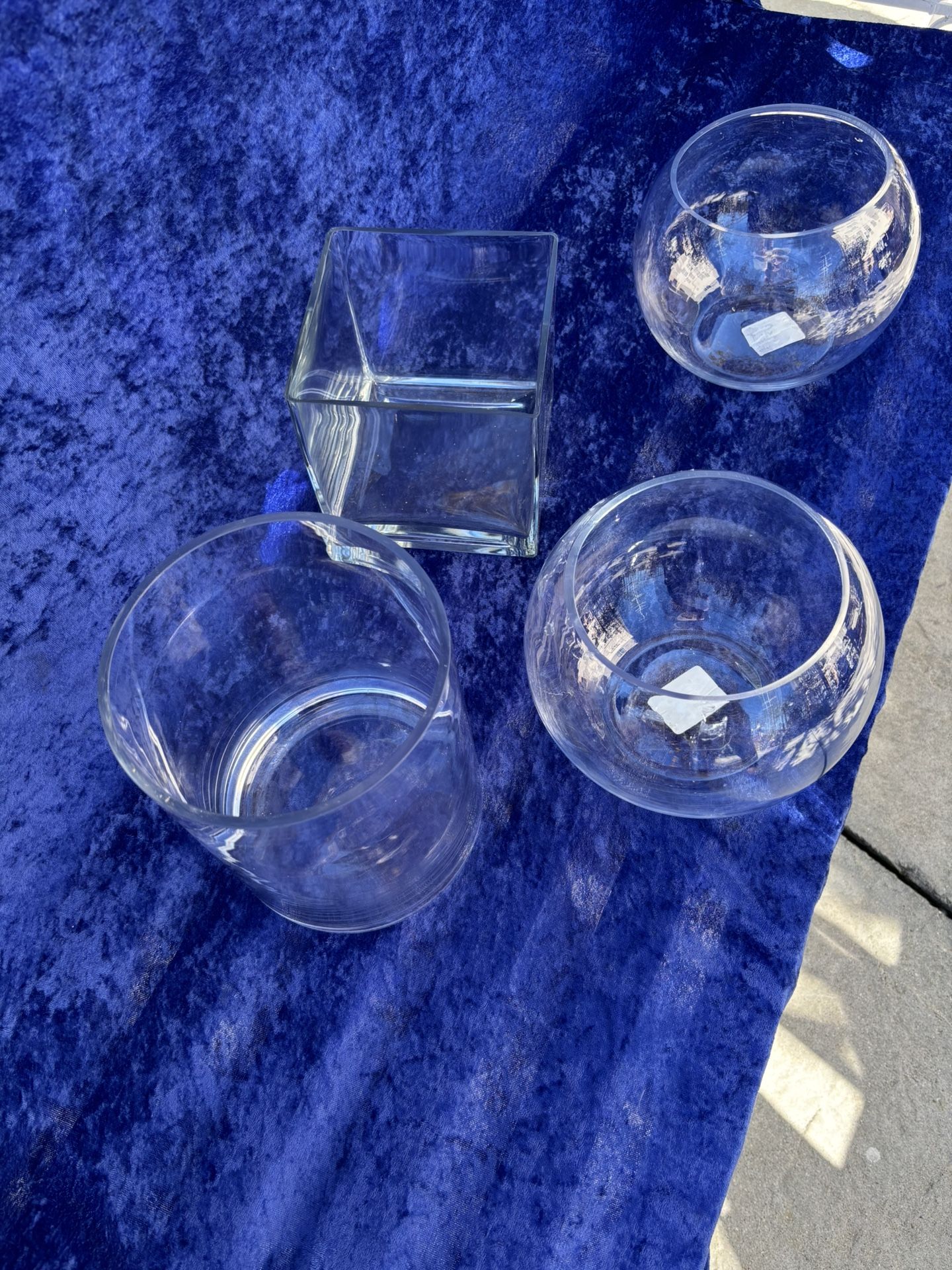 Good condition glass flower vases each $5
