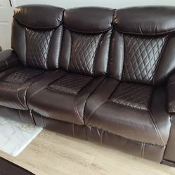 Leather Electric Recliner Sofa