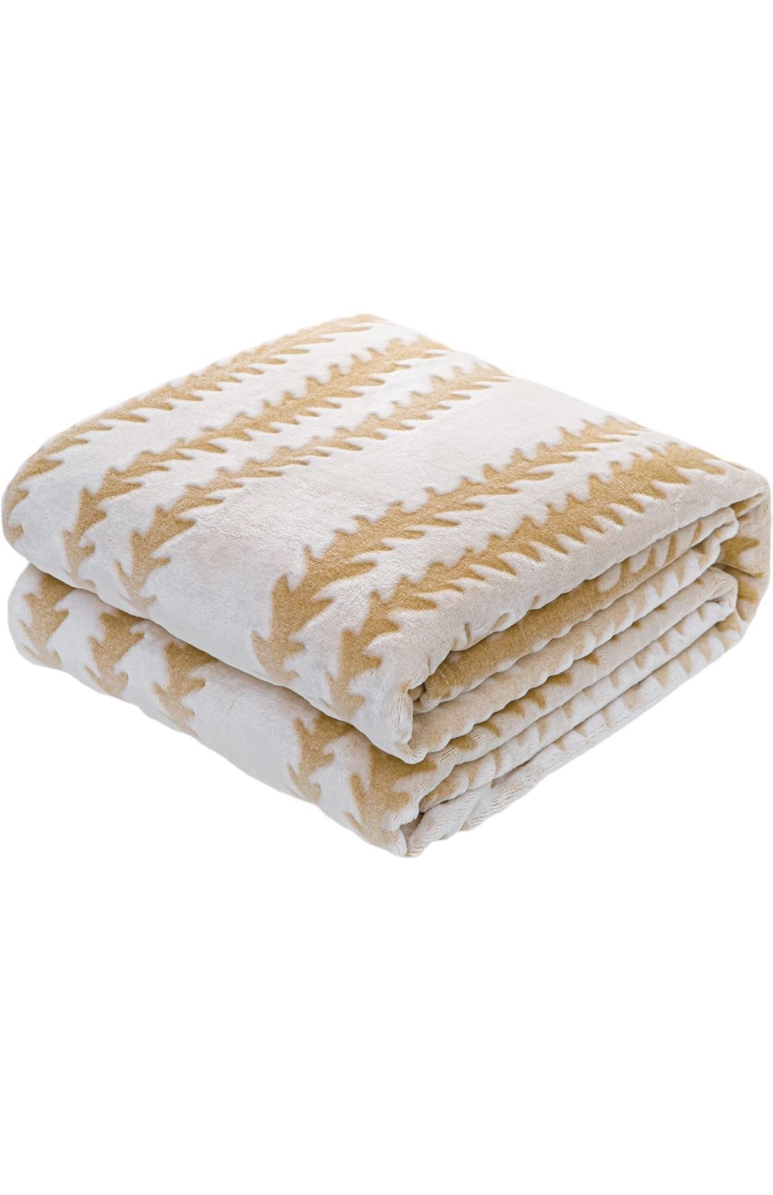 Light Brown Stripe Blanket 80" x 90" (2 Pack Set of 2) Soft Blanket for Bed, Sofa,Couch, Camping, Travel