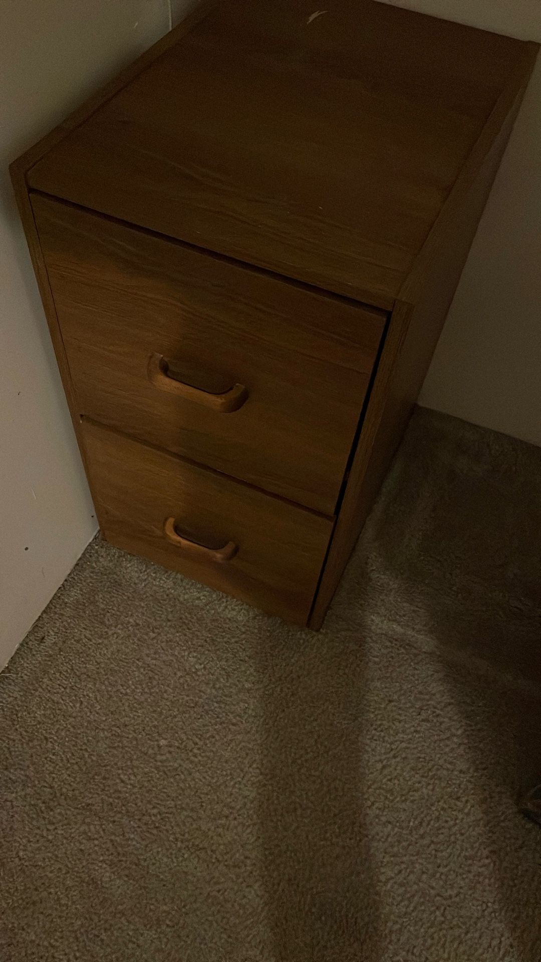 Finished Wood Filing Cabinet