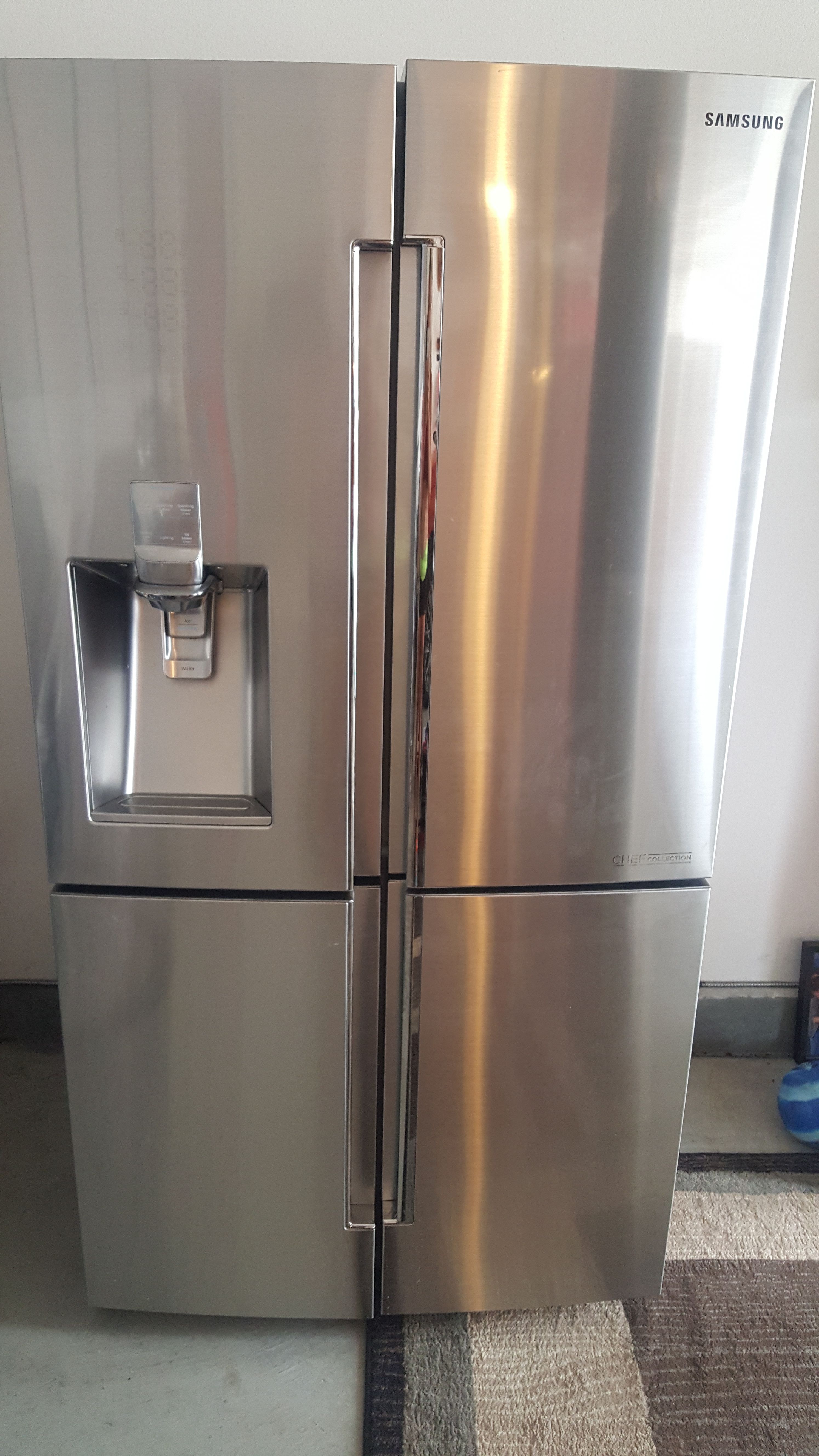 Samsung RF24J9960S4/AA 24.1 cu.ft. Counter Depth 4-door Flex Chef Collection Refrigerator (stainless steel).