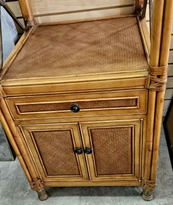 Designer rattan solid wood weave tall curio hutch cabinet bookcase display case shelves storage